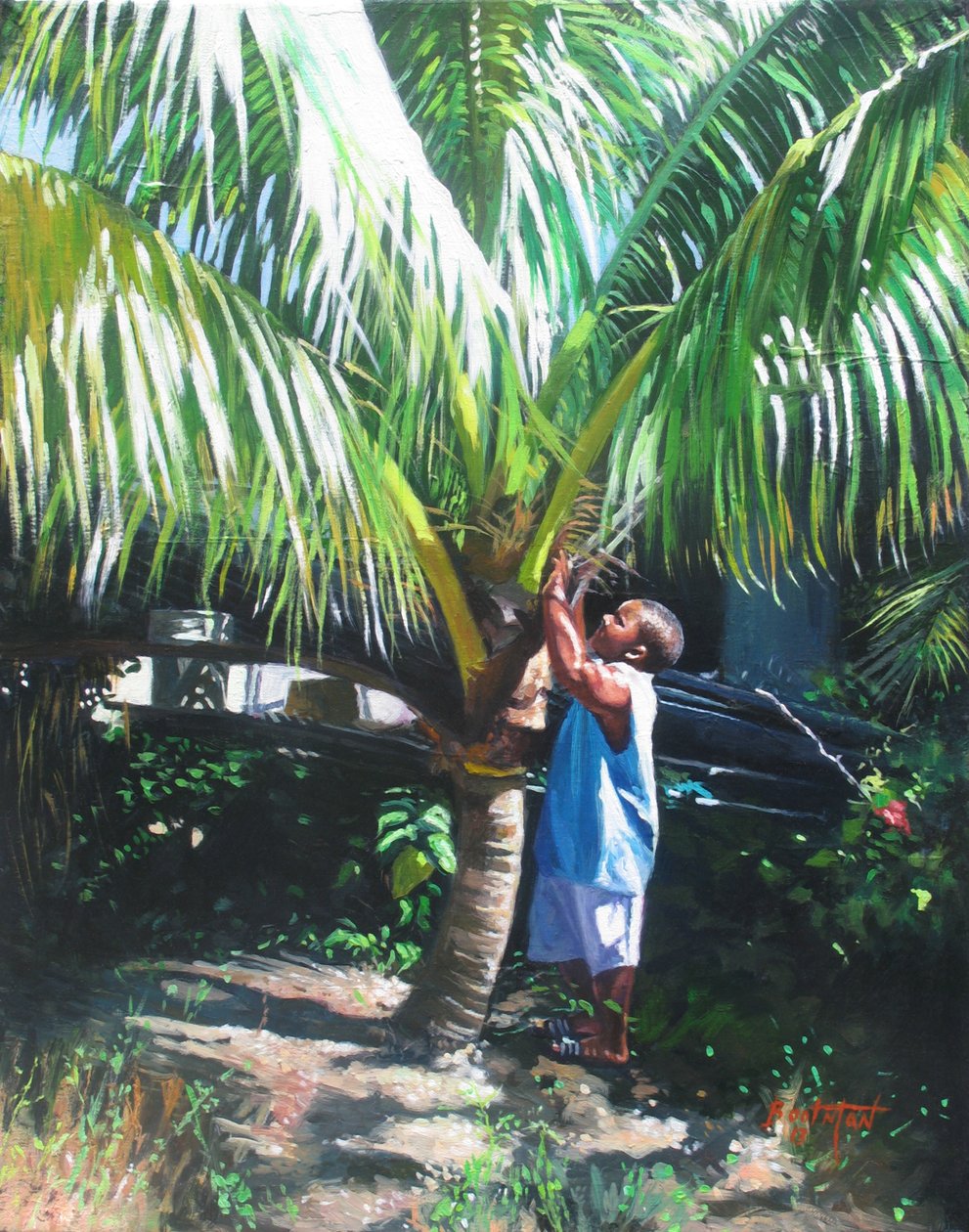 Coconut Shade, 2014, (olja på linne) av Colin Bootman
