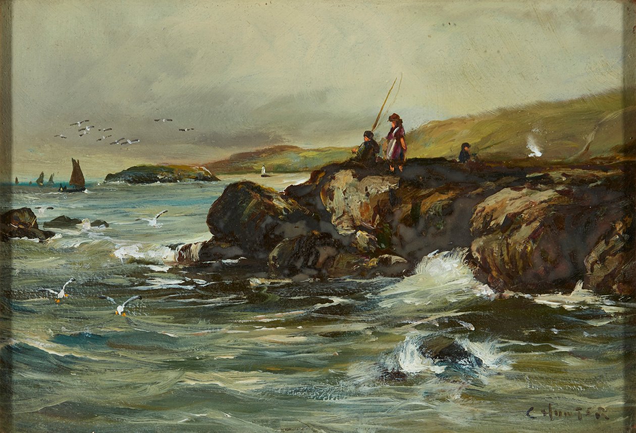 En dags fiske (olja ombord) av Colin (attr.to) Hunter