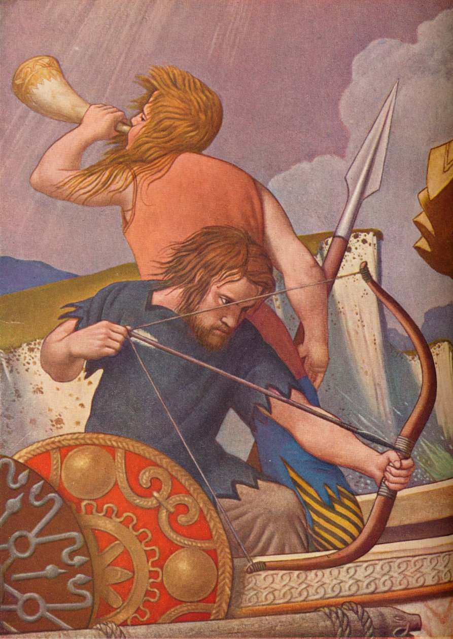 Kung Alfreds långskepp besegrar danskarna 877, 1925-1927 av Colin Unwin Gill