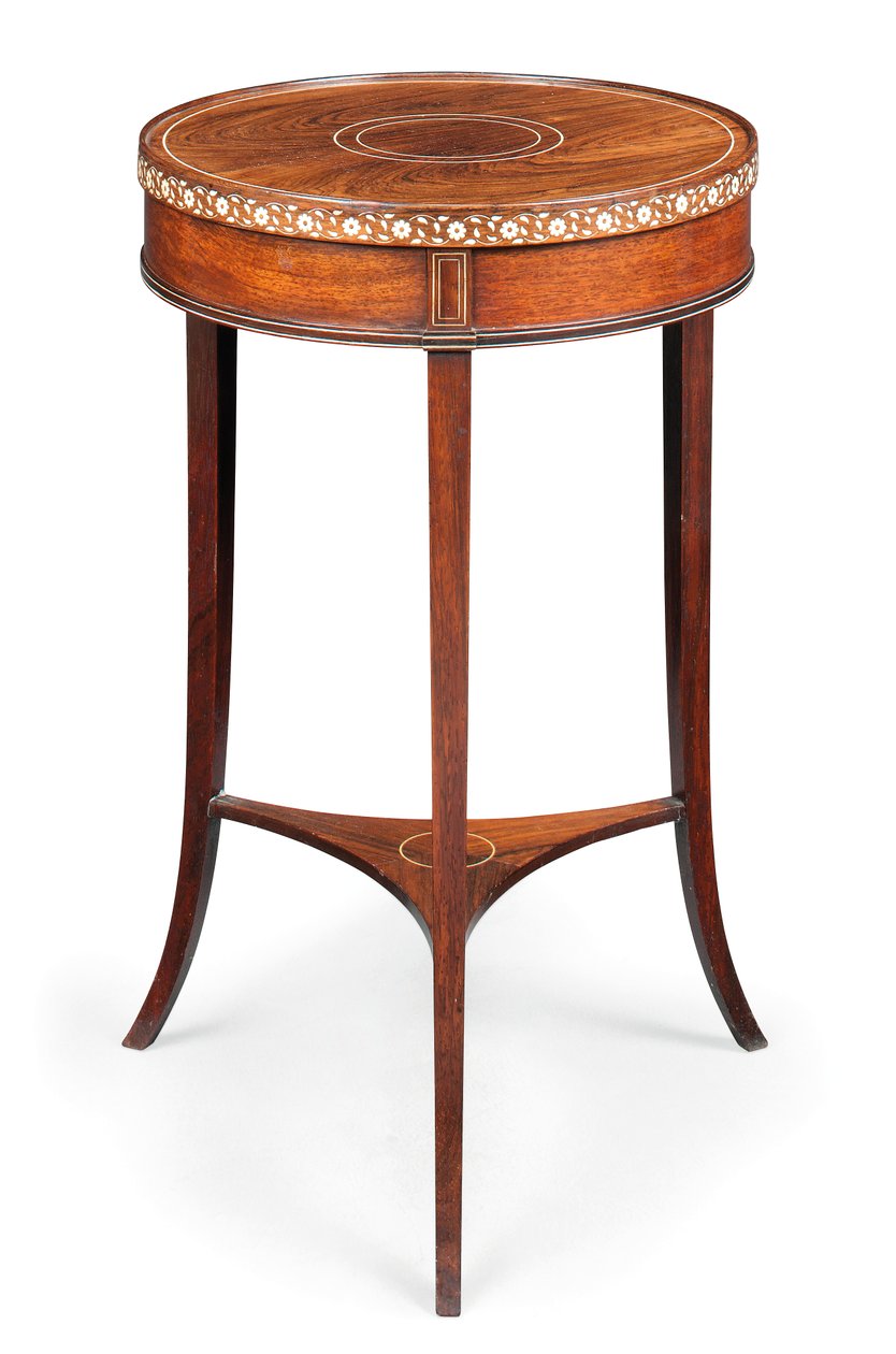 Viktorianskt infällt tillfälligt bord, ca 1880 (rosaträ och elfenben) av Collinson and Lock