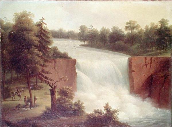 Utsikt över Genesee Falls (olja på duk) av Comte de Beaujolais