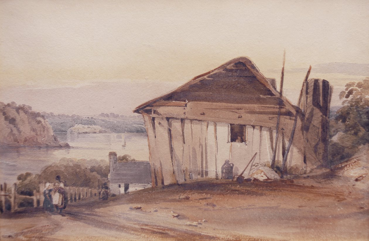Billy Blues båthall, 1800-talet av Conrad Martens