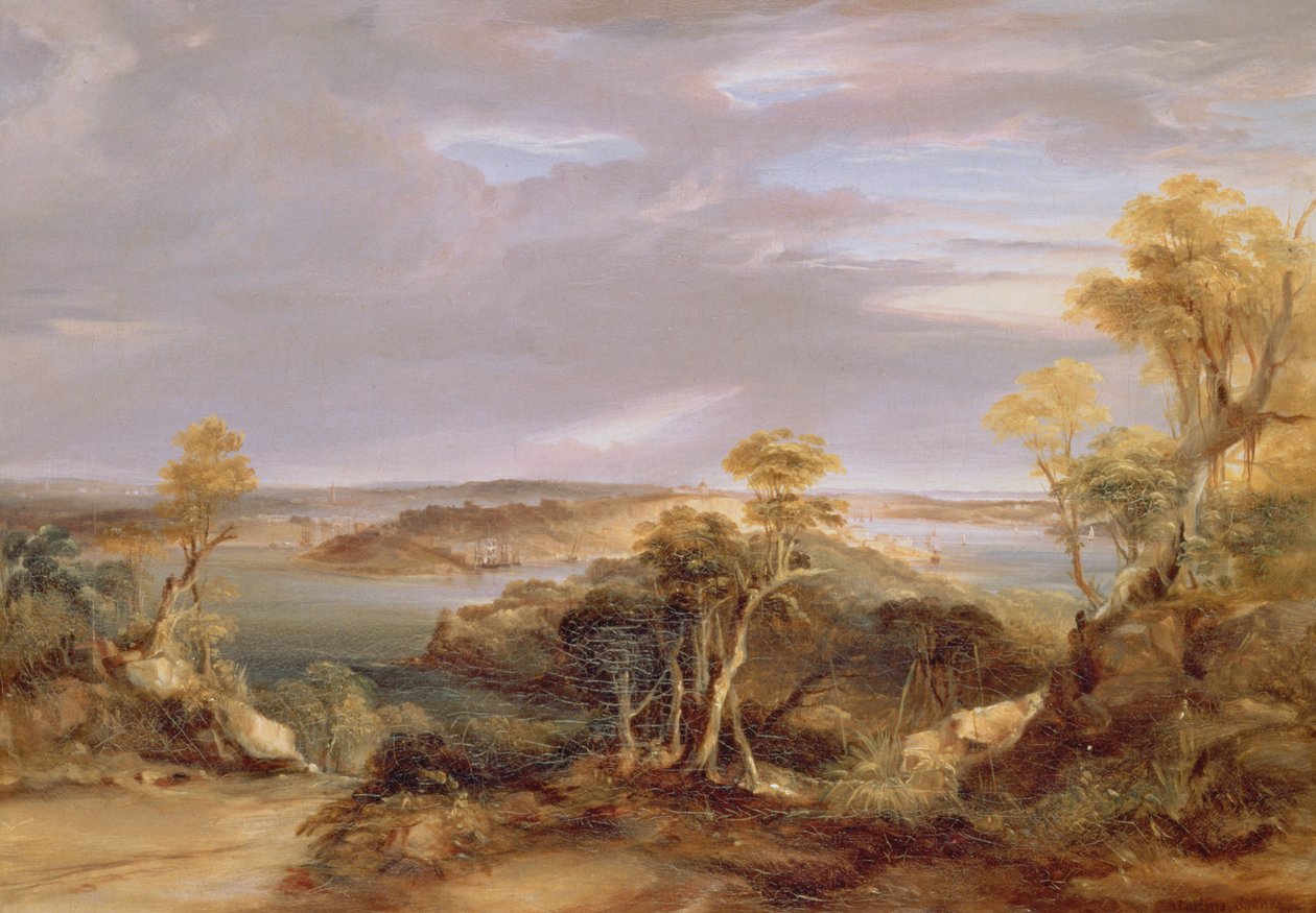 Sydney och Botany Bay från North Shore, 1840 av Conrad Martens