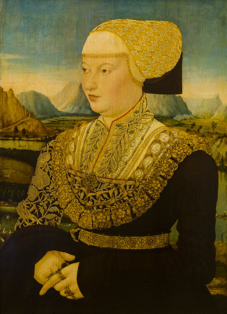 Porträtt av en okänd dam, ca 1500-53 (olja på panel) av Conrad (attr. to) Faber von Creuznach