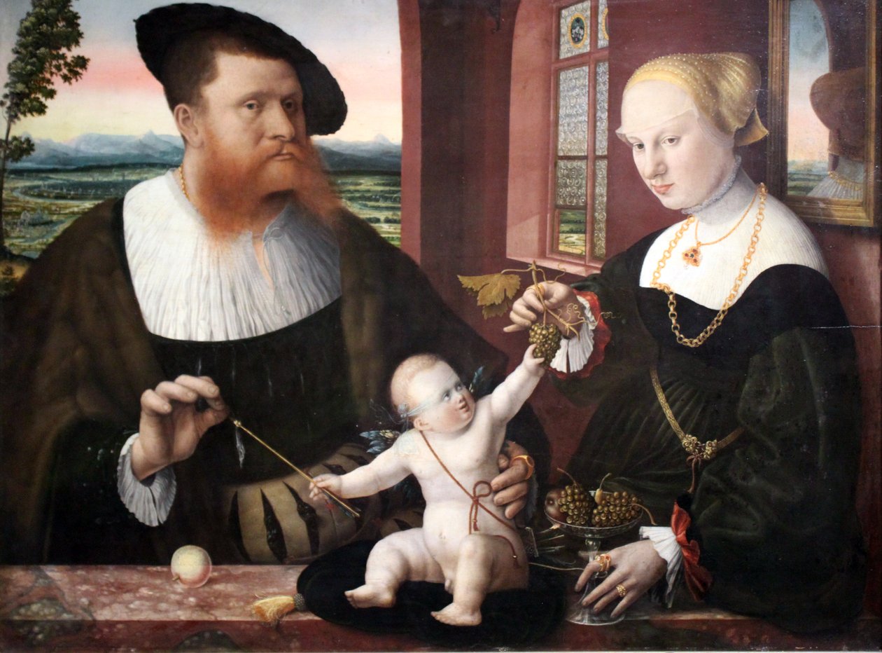 Dubbelporträtt av Justinianus von Holzhausen och hans hustru Anna, född Fürstenberg av Conrad Faber von Kreuznach