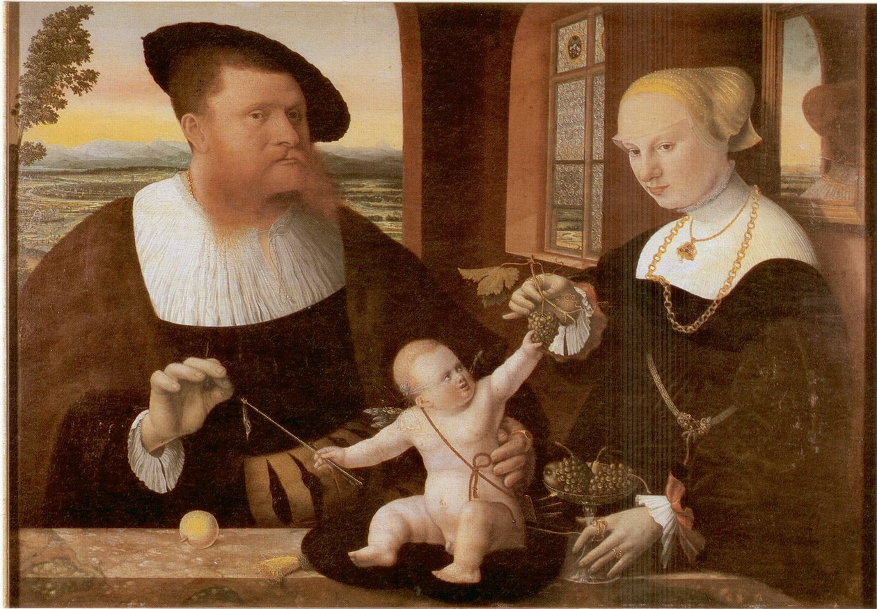 Dubbelporträtt av Justinianus von Holzhausen och hans hustru Anna, född Fürstenberg av Conrad Faber von Kreuznach