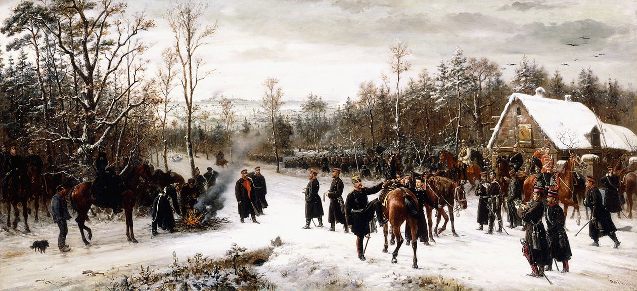 Prins Frederick Charles ankomst på slagfältet i Vionville, 1876 av Conrad Freyberg