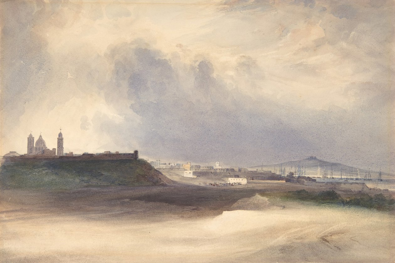 Inflygning till Montevideo, Uruguay, 1832. av Conrad Martens