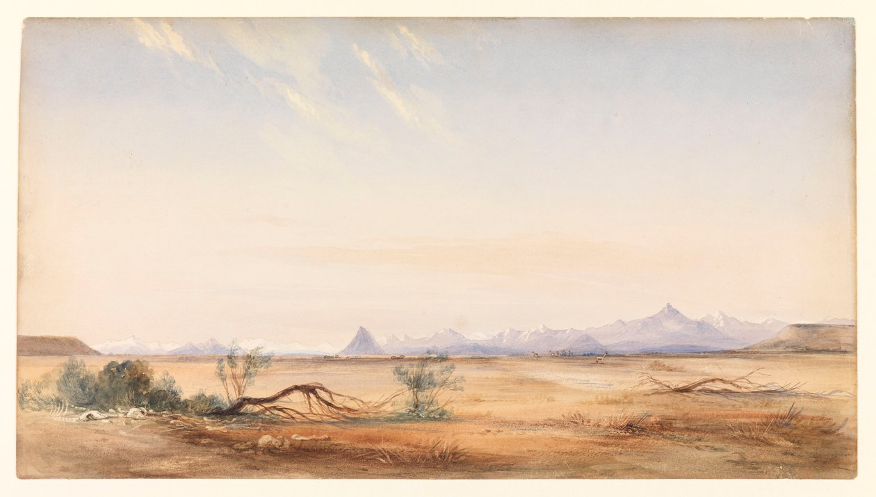 Andernas bergskedja, sedd från Mystery Plain, nära Santa Cruz, ca 1878 (akvarell) av Conrad Martens