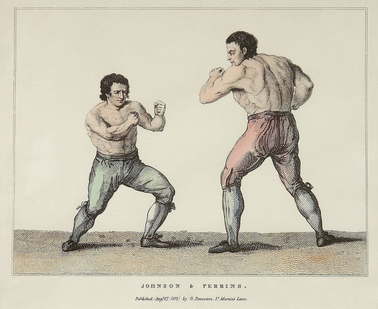 Johnson & Perrin (färgad gravyr) av Conrad Martin (after) Metz