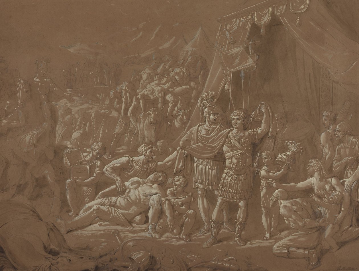 En scen ur Trajanus liv av Conrad Metz