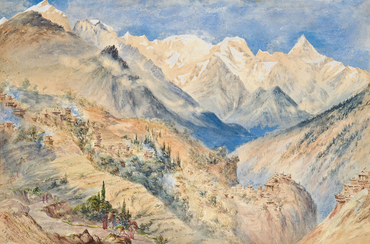 Khalas Peaks och byn Pangi tre miles ovanför KINA på Rutledge av Constance Frederica Gordon Cumming