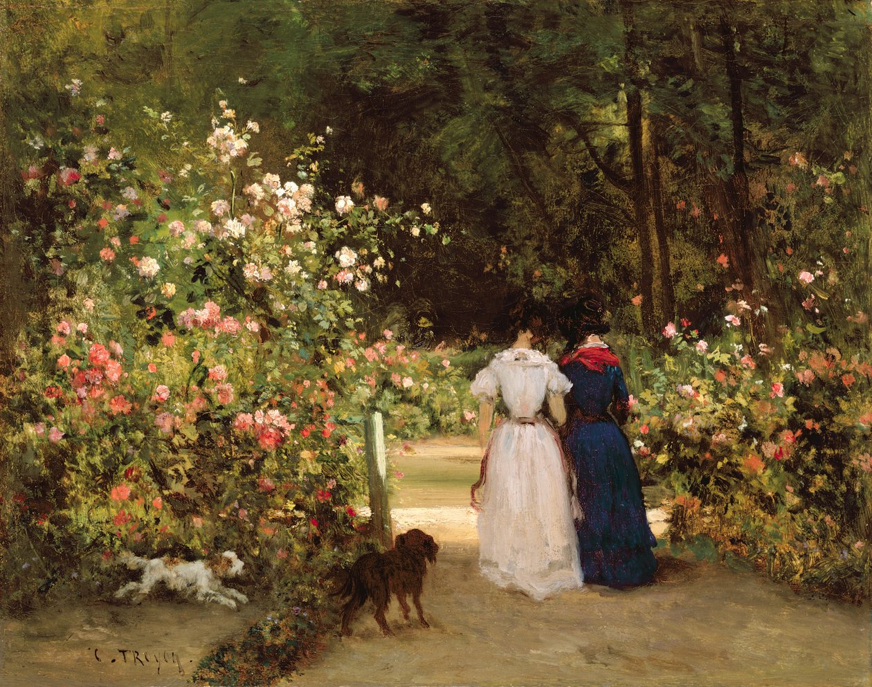 Promenad av Constant Emile Troyon