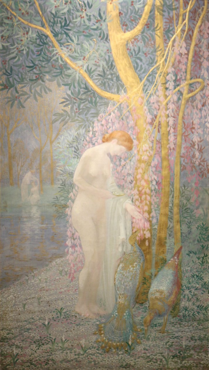  La femme au paonnEnglish: Woman with PeacocksnNederlands: Vrouw met pauwenn av Constant Montald