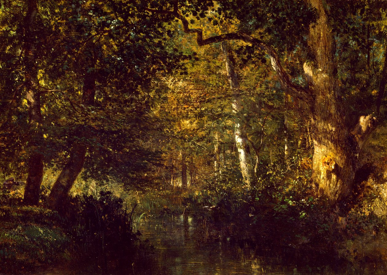 Bäck i skog, av Constant Troyon (1810-1865) av Constant-Emile Troyon