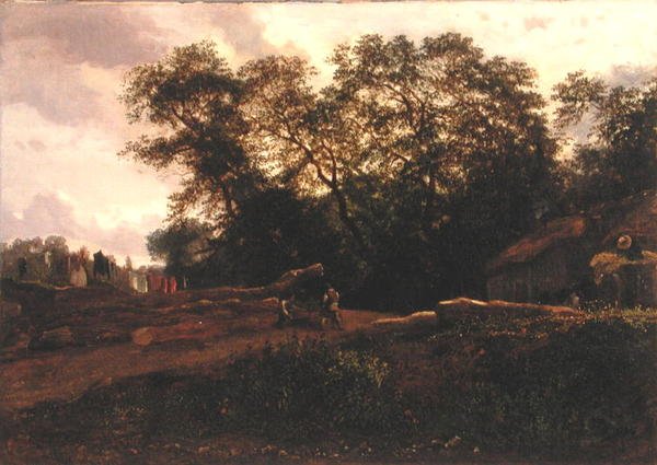 The Edge of the Forest, sent 1830-tal (olja på duk) av Constant Emile Troyon