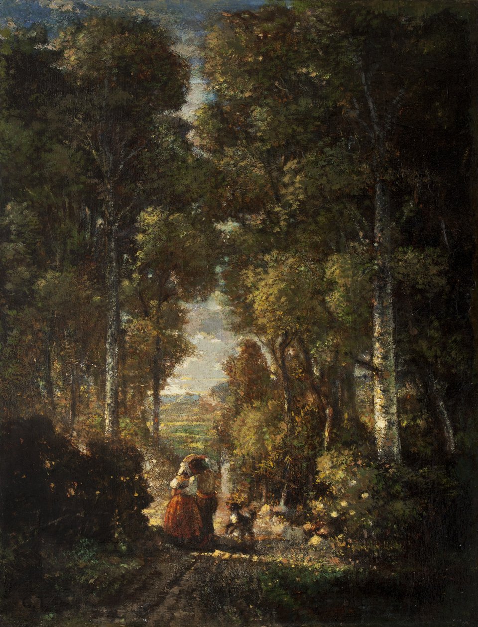 Village Road (Le Chemin du Village) c.1830-60 av Constant Emile Troyon
