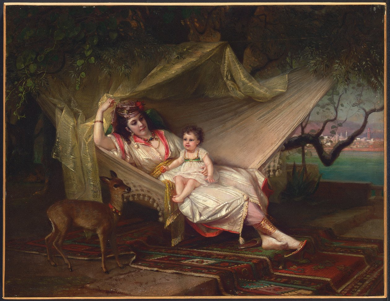 Clementine Stora och hennes dotter Lucie, Konstantinopel av Constant Joseph Brochart