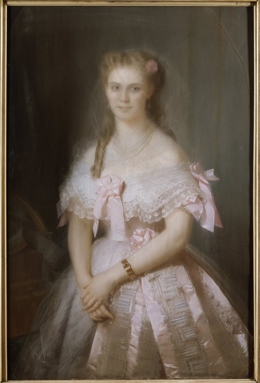 Porträtt av Christine Nilsson (1843-1921), av Brochart, Constant Joseph (1816-1889). Pastell på kartong. Mått: 117x80 cm. Nationalmuseum Stockholm av Constant Joseph Brochart