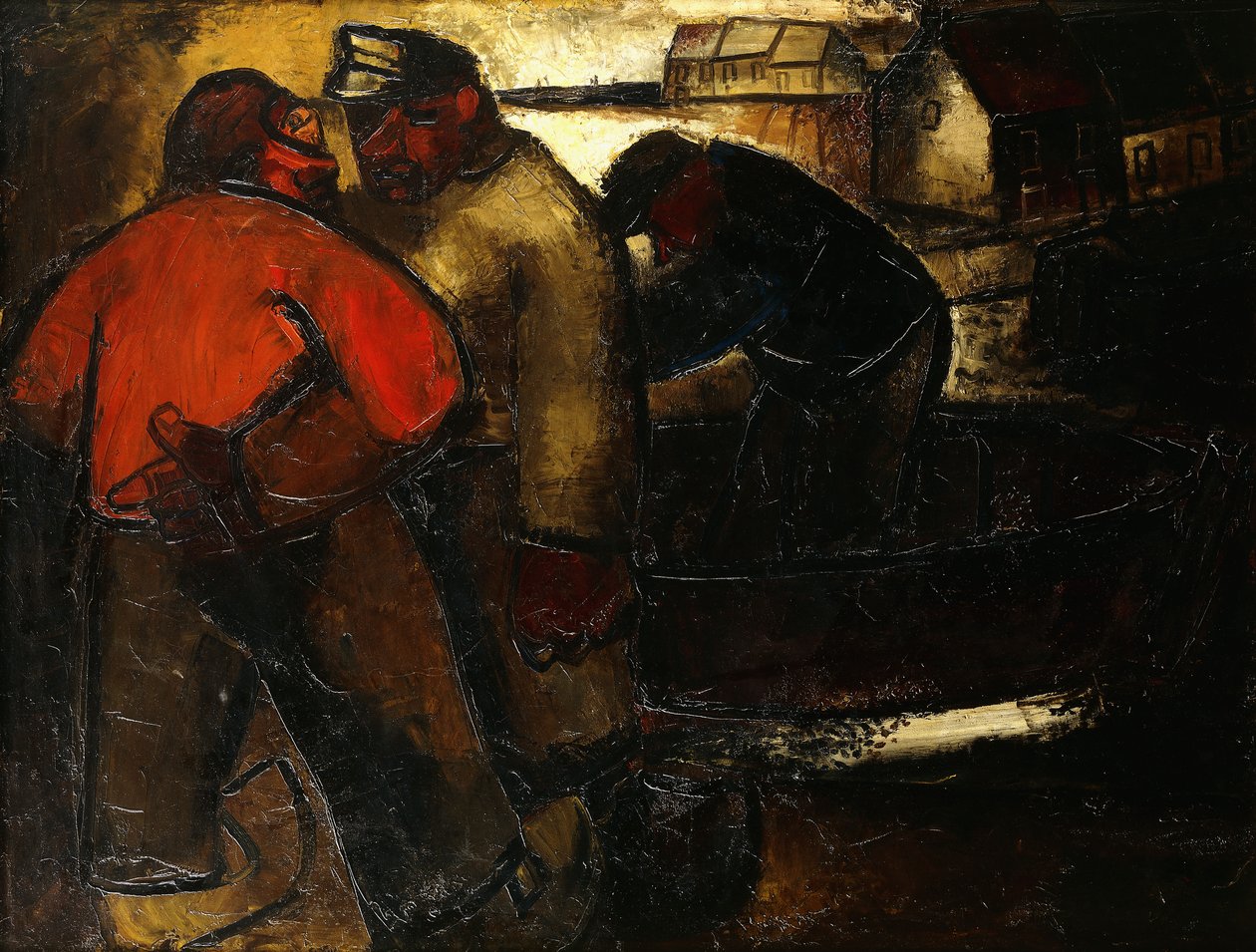 Fiskare; The Fishermen - De Vissers (recto), c.1923-24 (olja på duk) av Constant Permeke