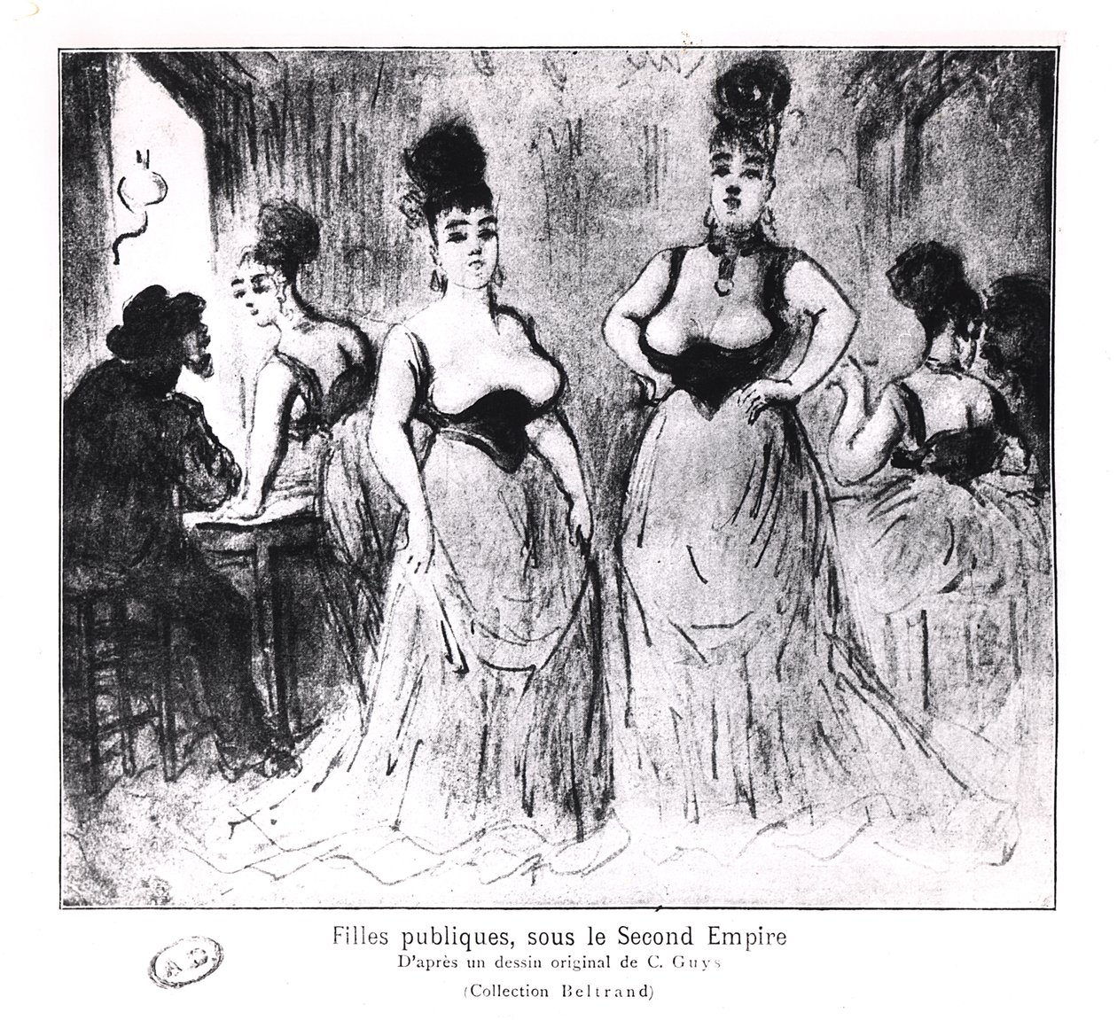 Prostituerade, ca 1850 av Constantin Guys