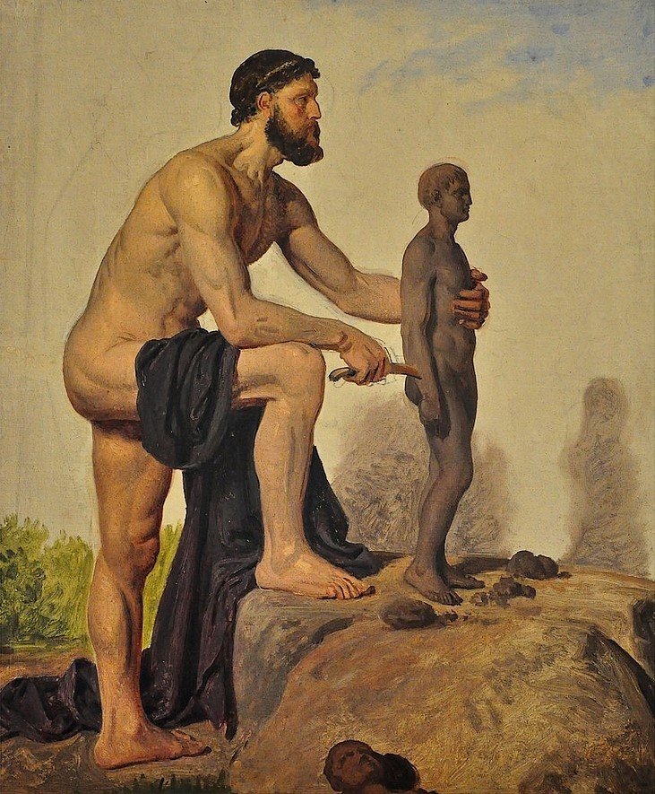 Prometheus Creating Man in Clay av Constantin Hansen