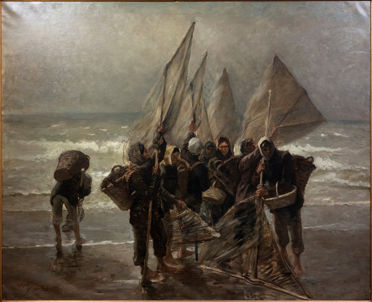 Räkfiskar vid Mariakerke av Constantin Emile Meunier