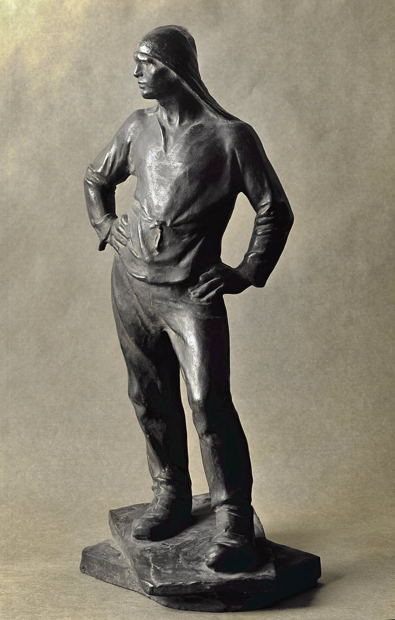 Longshoreman i Antwerpens hamn (bronsskulptur av Constantin Emile Meunier