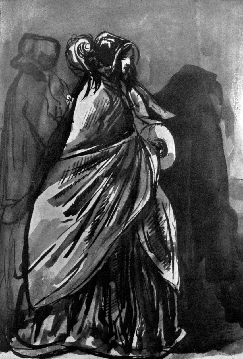 La Dame Au Chale, 1800-talet, 1930. av Constantin Guys