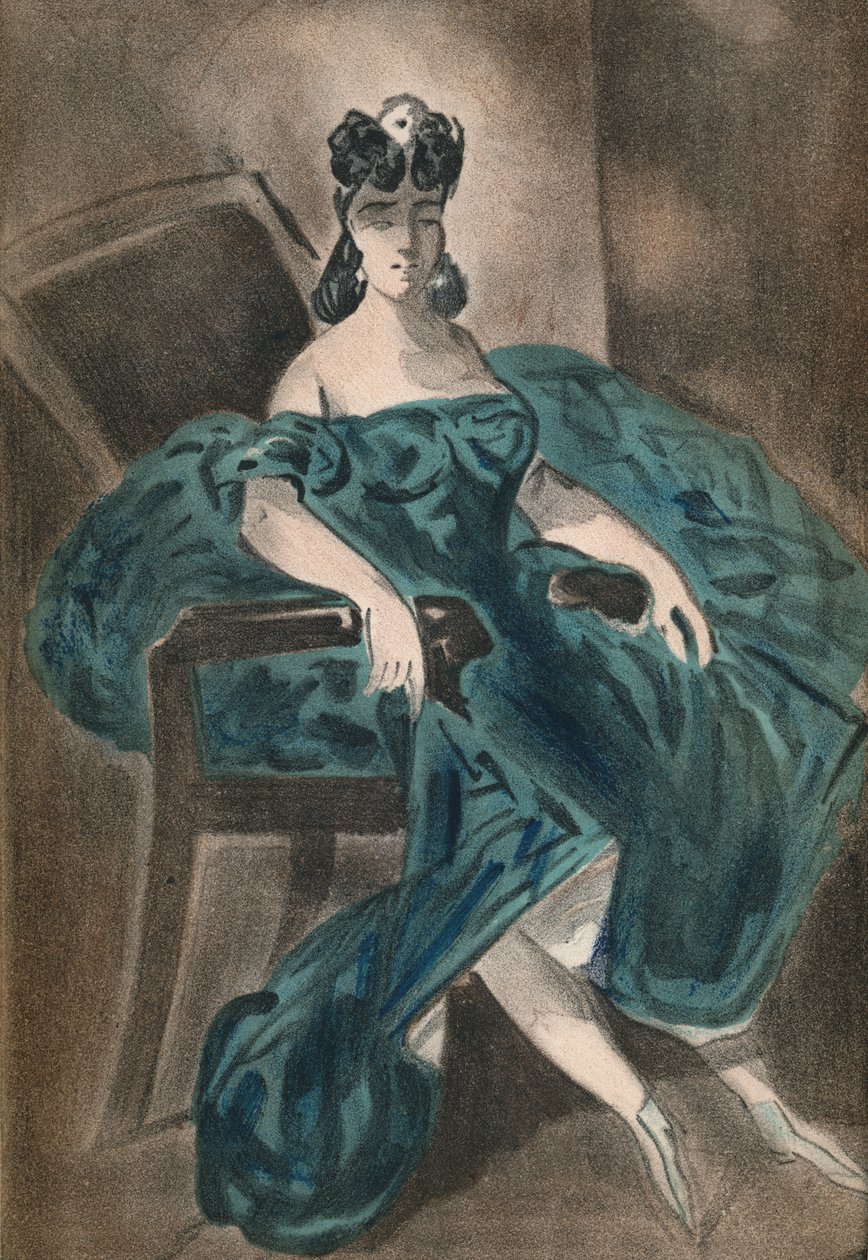 Porträtt II, 1865, 1939 av Constantin Guys