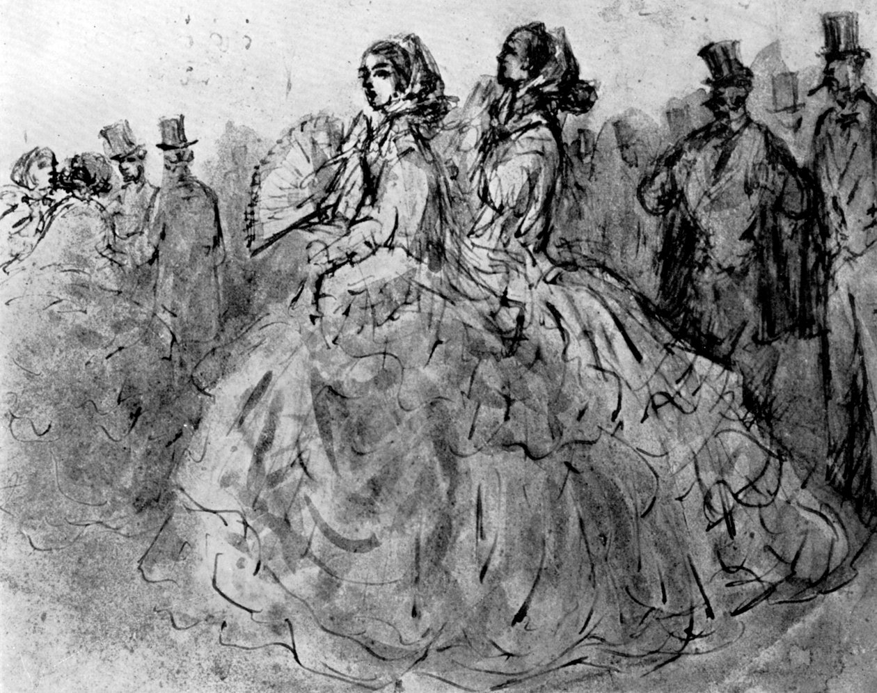 Promenade, 1800-talet, 1930. av Constantin Guys