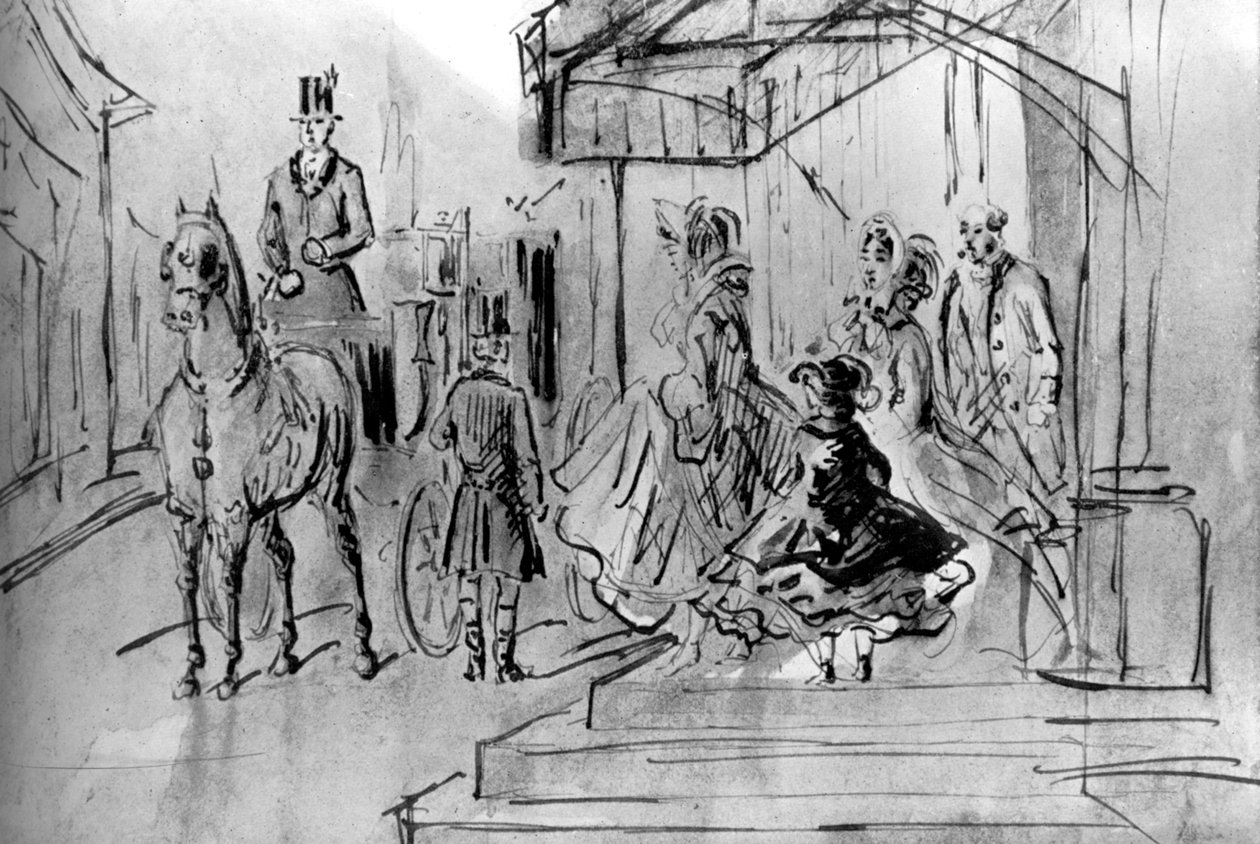 Setting Out, 1800-talet, 1930. av Constantin Guys