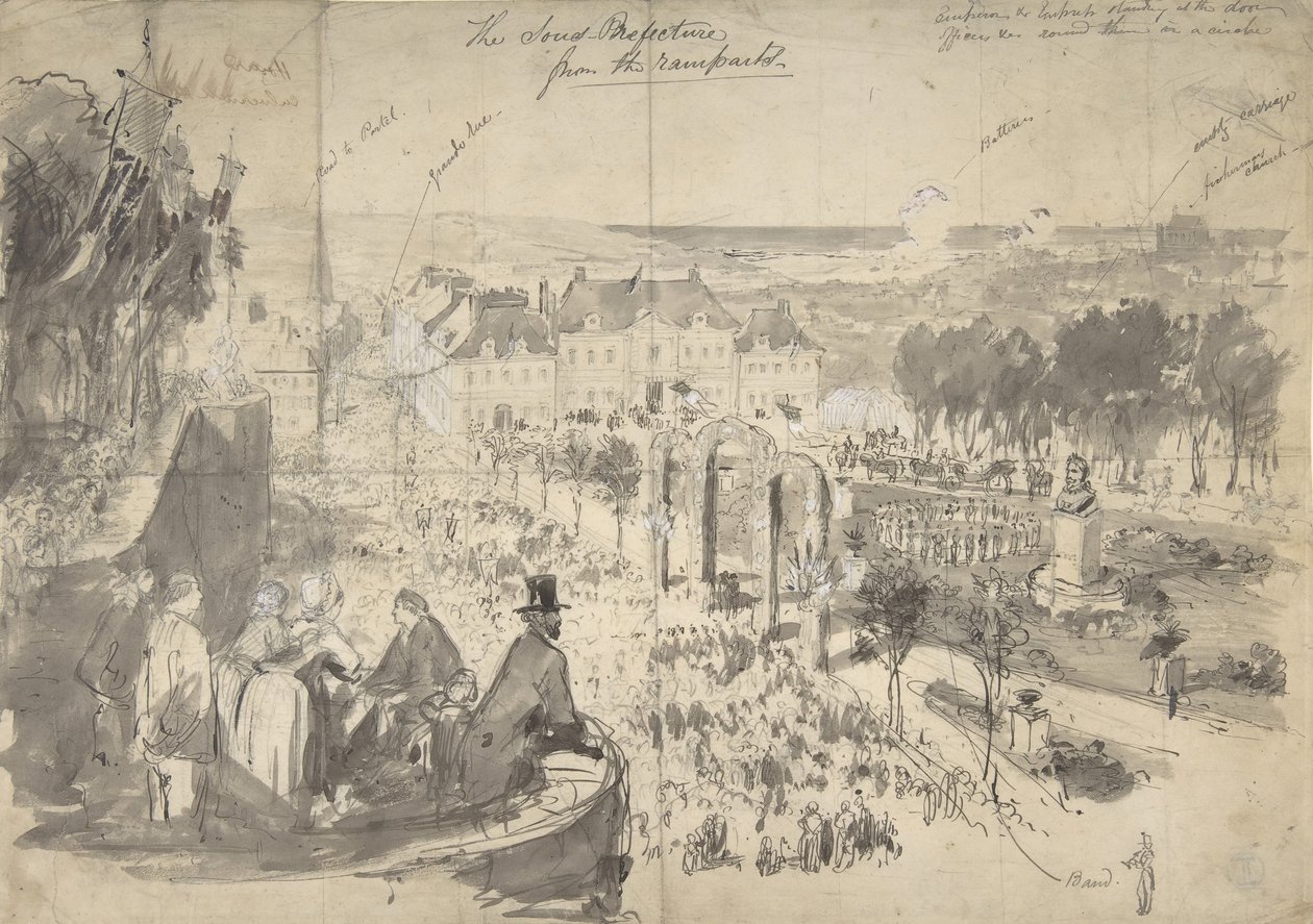 Napoleon III:s besök i Boulogne-on-the-Sea, 1800-talet. av Constantin Guys