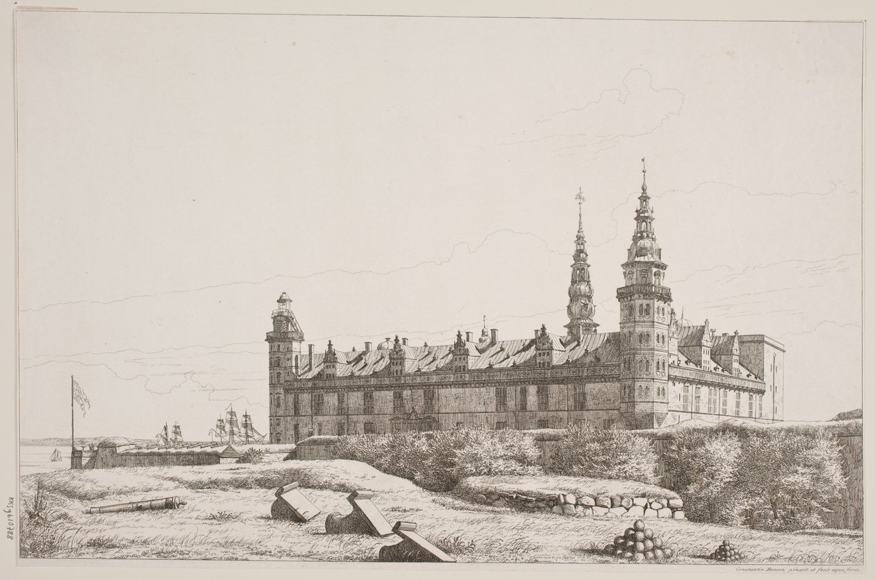 Danska: Kronborg sett från nordvästra sidan av Constantin Hansen