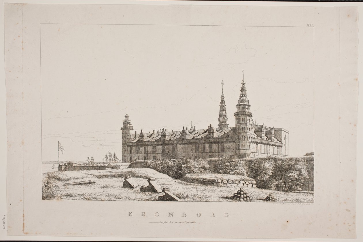 Danska: Kronborg sett från nordvästra sidan av Constantin Hansen