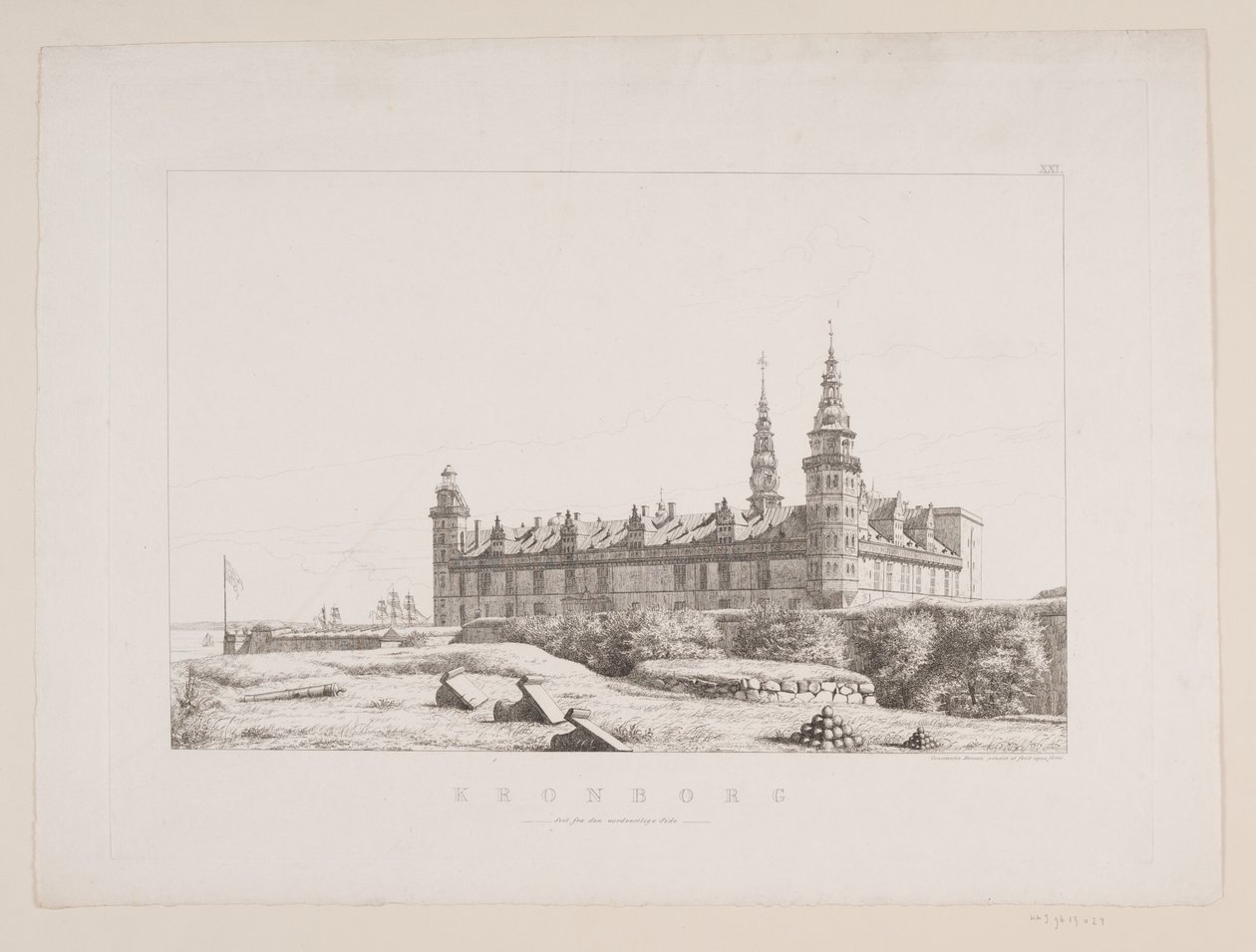 Danska: Kronborg sett från nordvästra sidan av Constantin Hansen