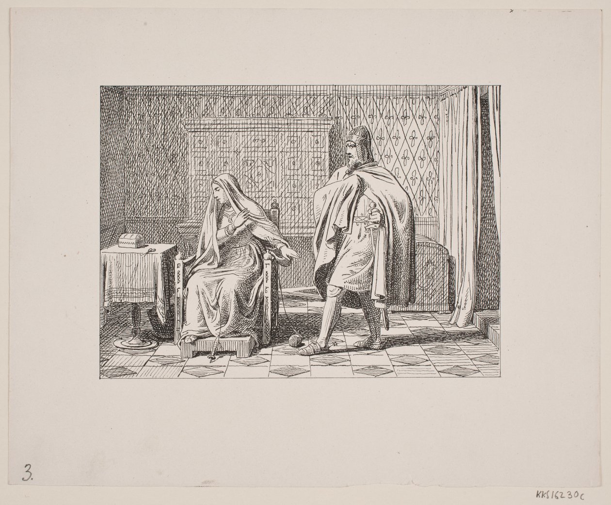 Illustration för Svend Grundtvig, "Marsk Stig: Dansk folkvisa från 1200-talet", 1861 av Constantin Hansen