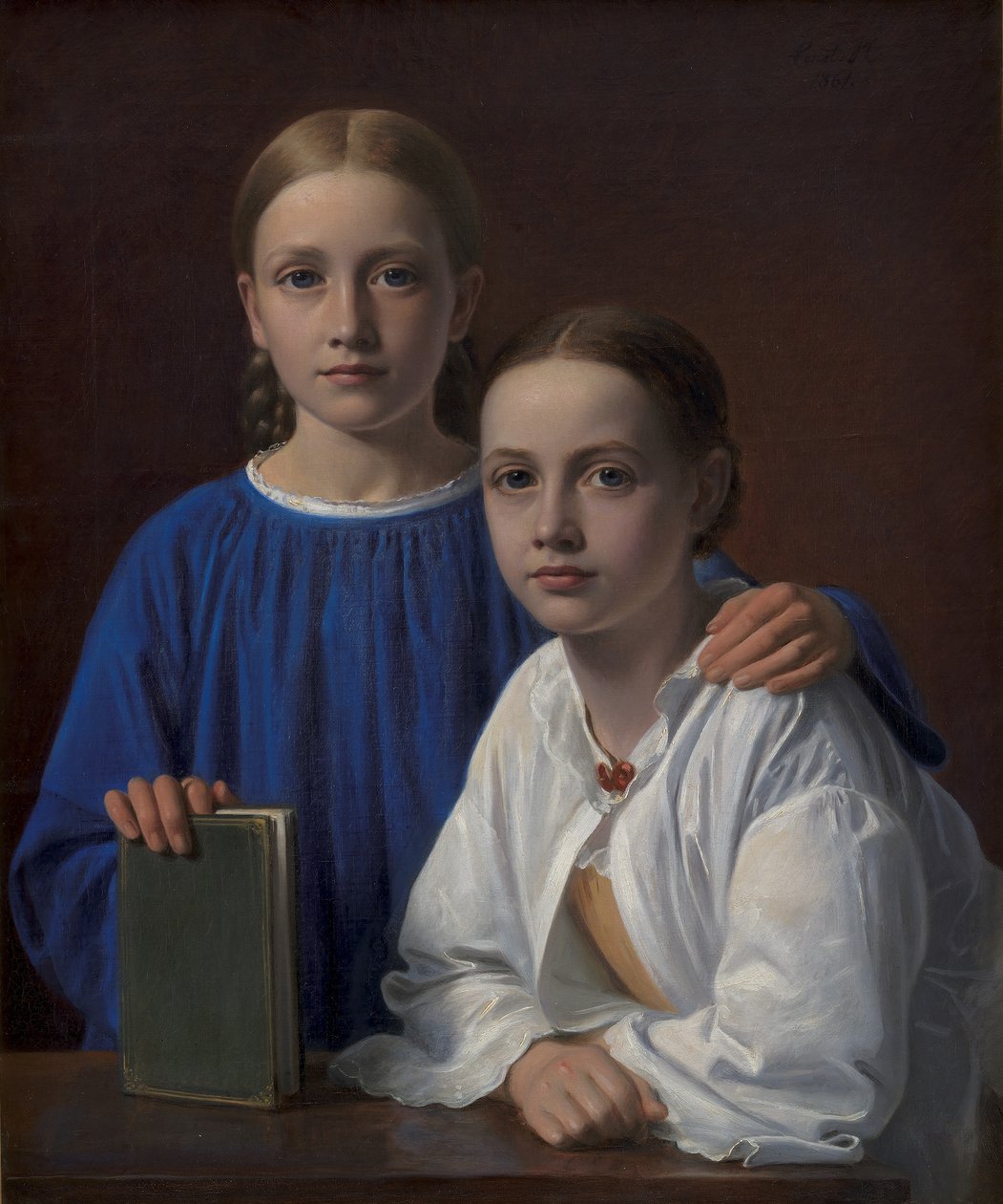 Meta Magdalene Hammerich och konstnärens dotter Kristiane Konstantin Hansen, 1861 av Constantin Hansen