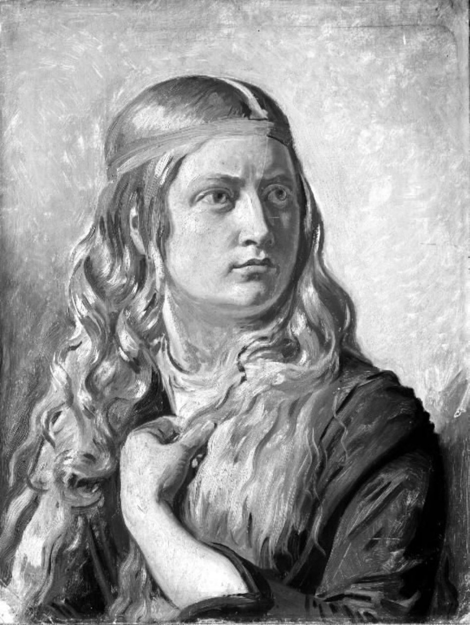 Studie av en ung kvinna (Oline Købke) av Constantin Hansen