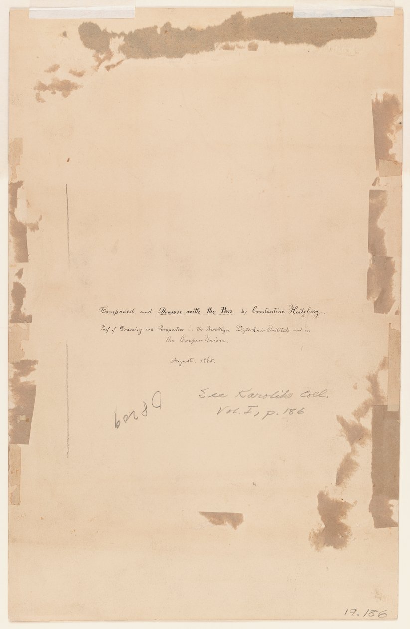 Konstnärsinskription, 1865 (baksidan av 375815) av Constantine Hertzberg