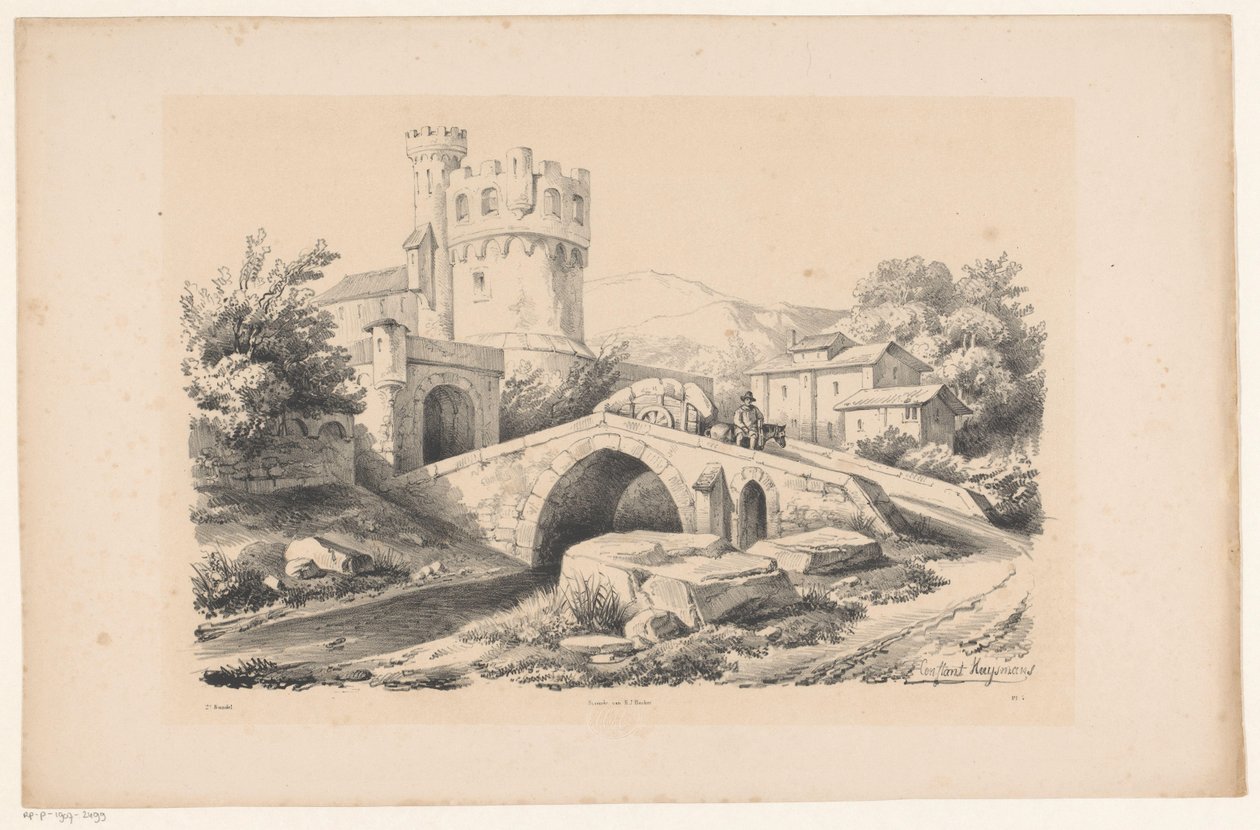 Landskap med fästning och bro The Landscape (serietitel) av Constantinus Cornelis Huysmans