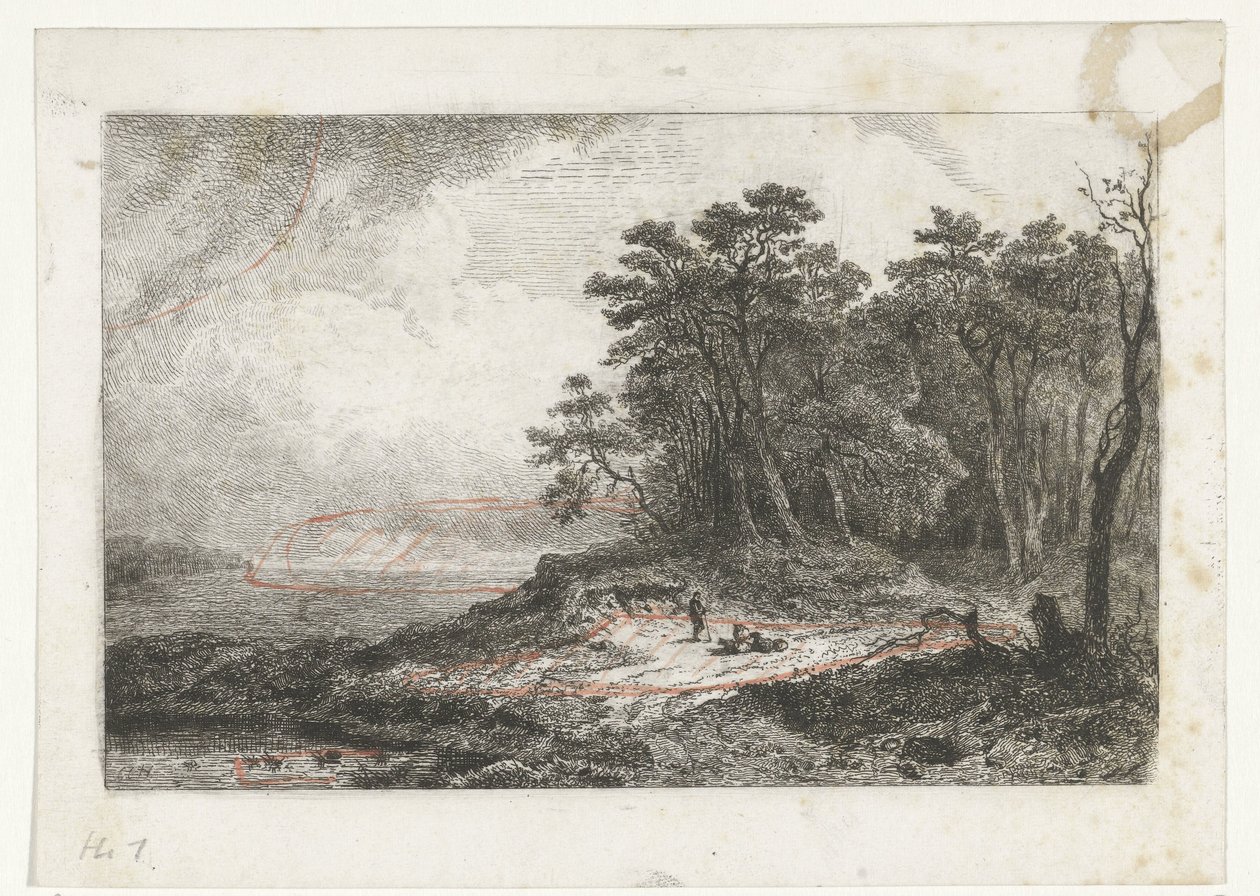 Landskap med Shepherd av Constantinus Cornelis Huysmans