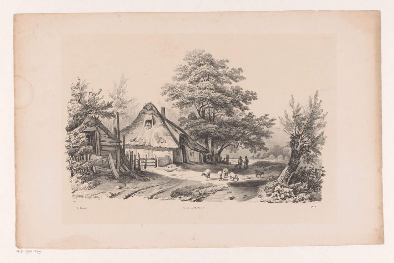 Landsväg med gård The Landscape (serietitel) av Constantinus Cornelis Huysmans