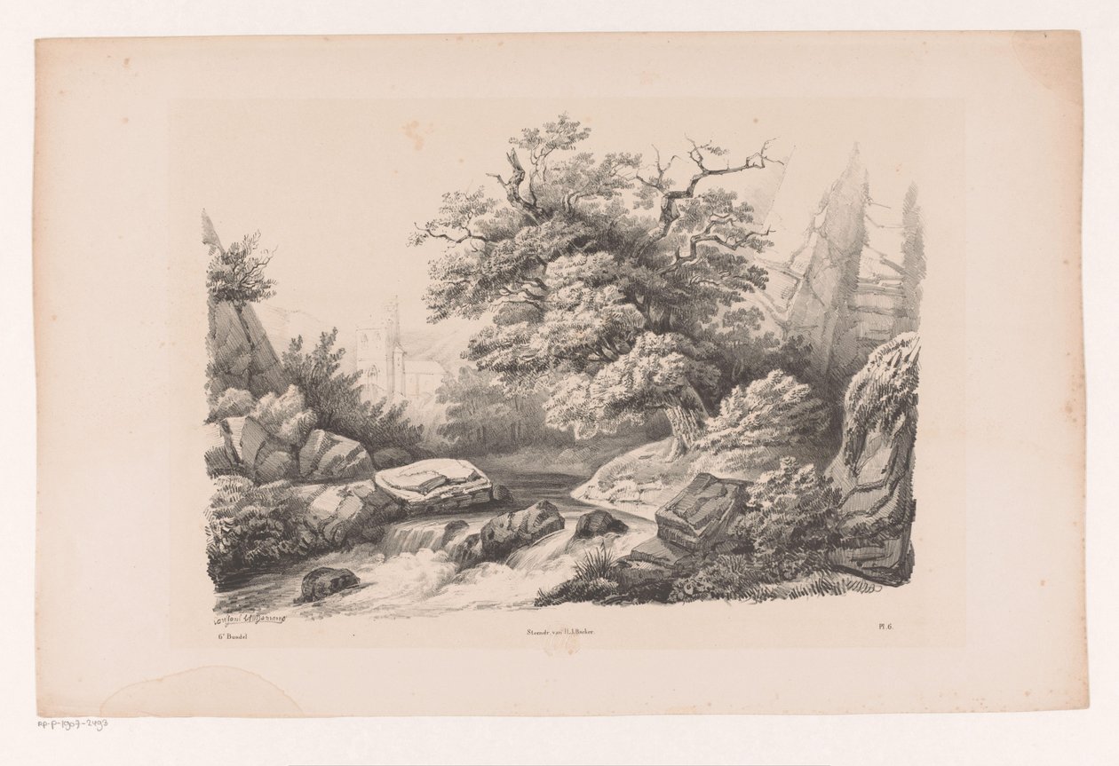 Stenlandskap med bäck The Landscape (serietitel) av Constantinus Cornelis Huysmans