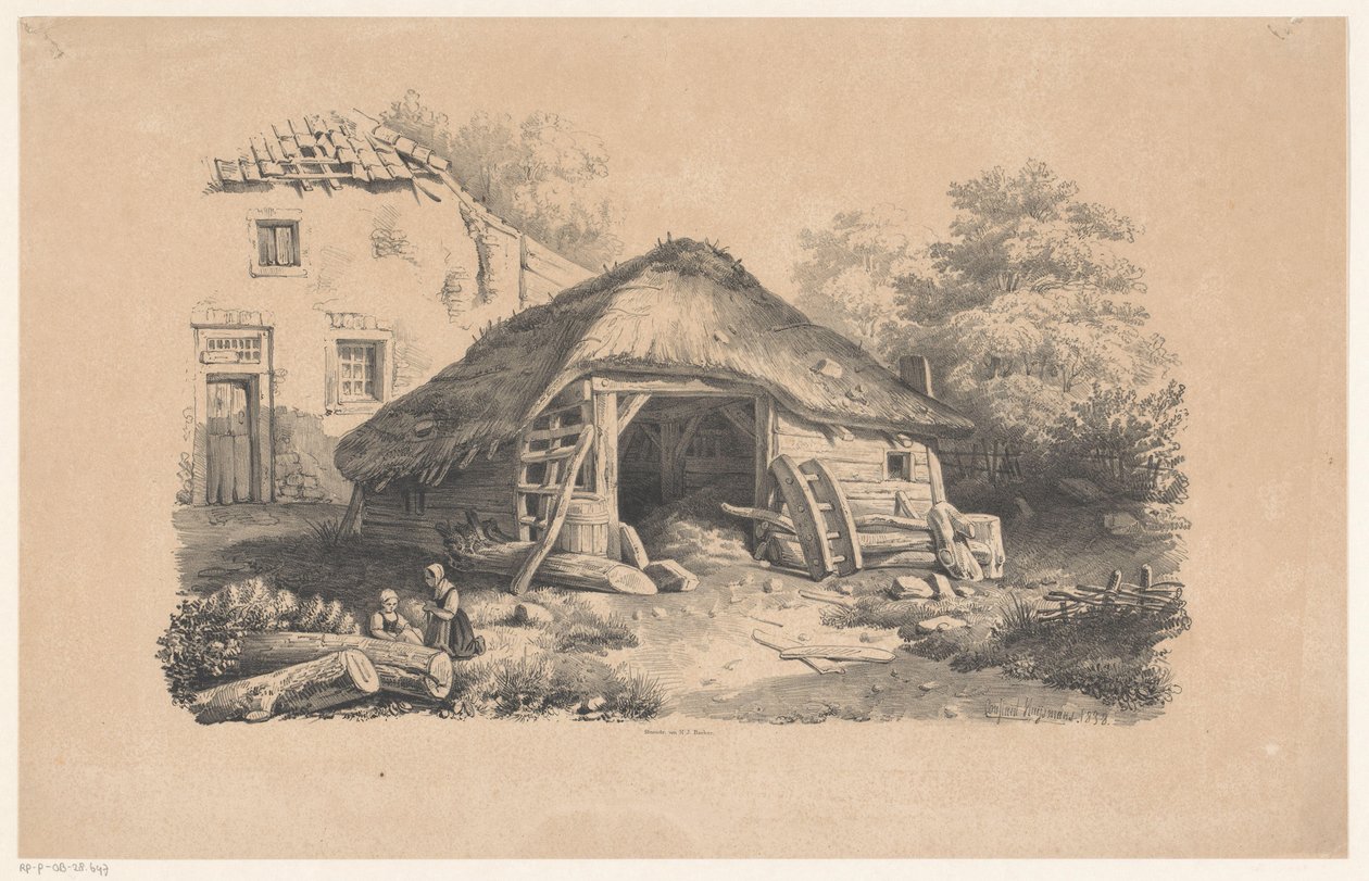 Stall på gården The Landscape (serietitel) av Constantinus Cornelis Huysmans