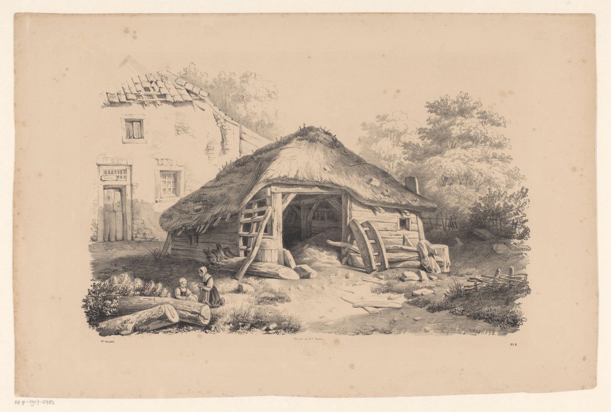Stall på gården The Landscape (serietitel) av Constantinus Cornelis Huysmans