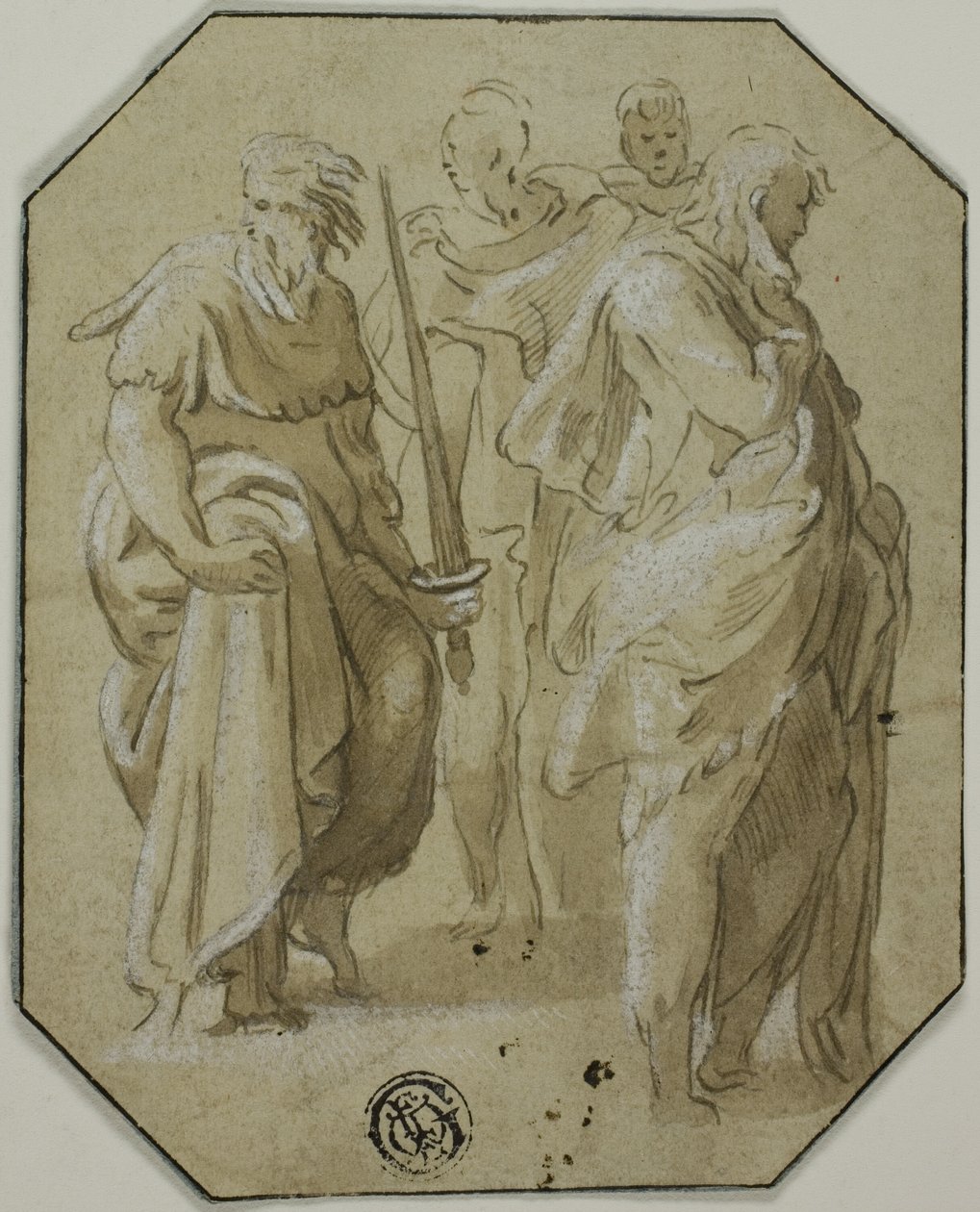 Sankt Paulus och tre andra stående figurer av Conte Antonio Maria Zanetti the Elder
