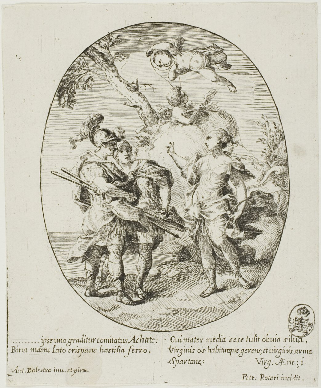 Aeneas, Venus och Achates av Conte Pietro Antonio Rotari