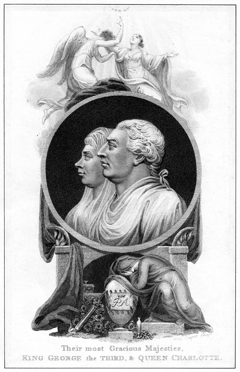 Kung George III och drottning Charlotte, 1800-talet av Cooper