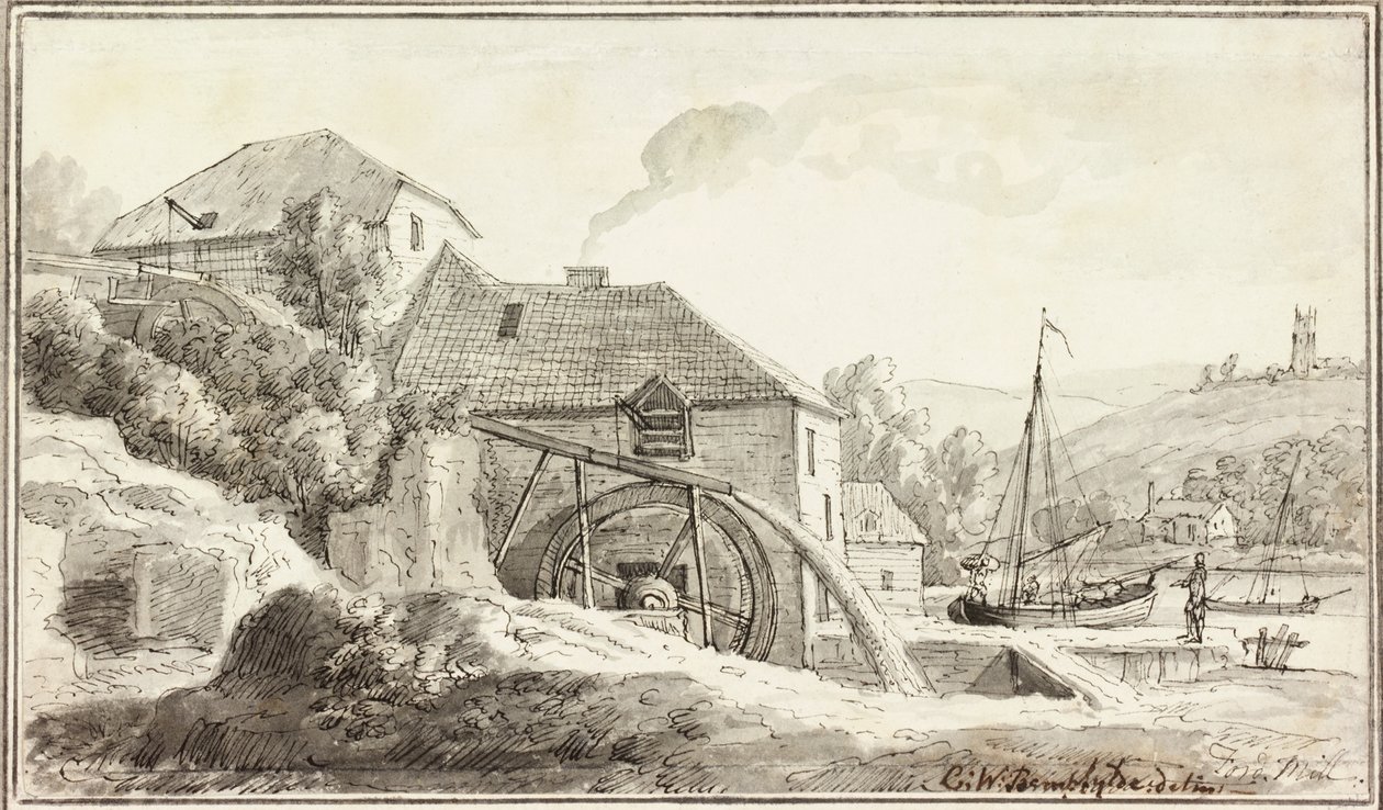 Ford Mill (bläck och akvarell på papper) av Copplestone Warre Bamfylde